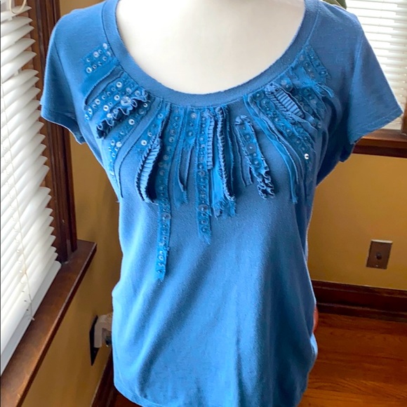 ANA Adorned Worn Look Tee sz L - Picture 1 of 6